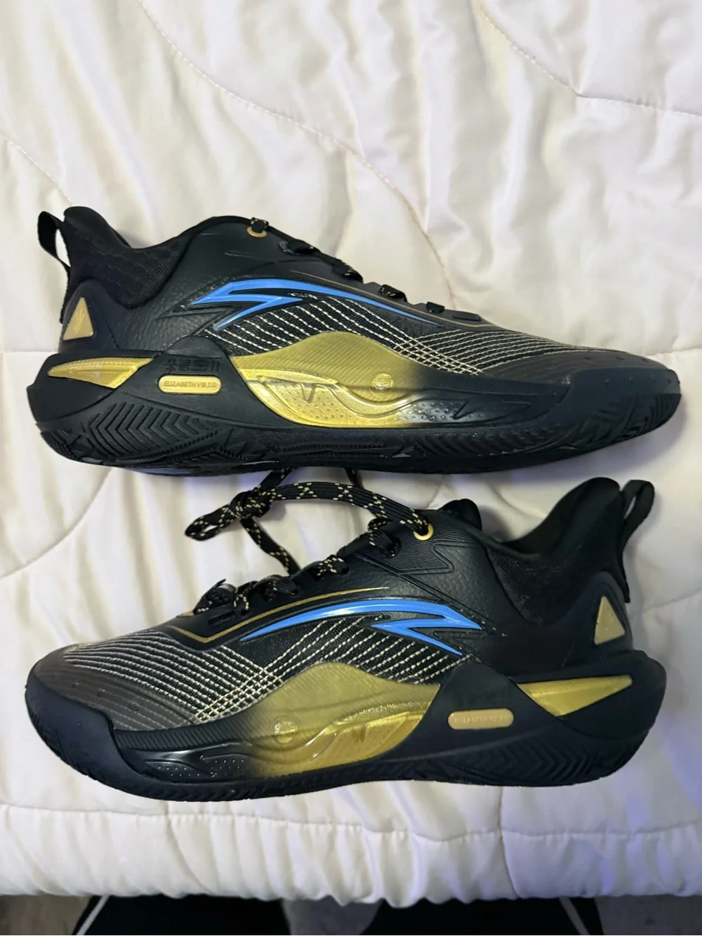 Men's Kyrie Irving 1 Black and Gold Performance Sneakers by